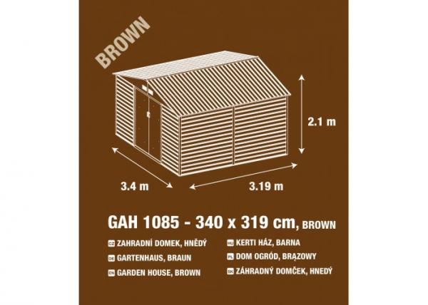 Zahradní domek G21 GAH 1085 - 340 x 319 cm, hnědý